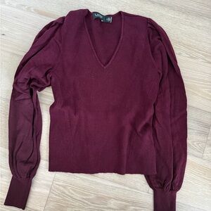 Ralph Lauren Deep Red V-Neck Sweater